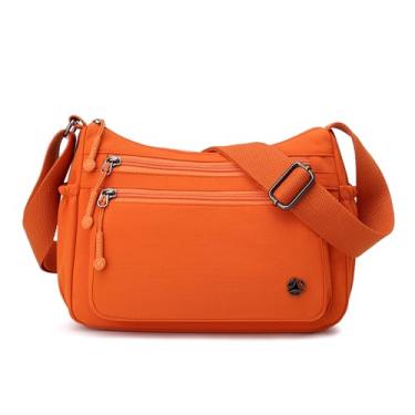Imagem de Wytidian Bolsas transversais femininas à prova d'água de nylon bolsa de ombro espaçosa com vários bolsos carteiro bolsas de mão, Laranja, Bolsa de ombro de nylon