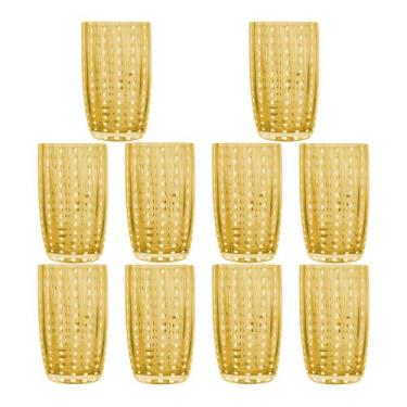 Imagem de Kit 10 Copos Alto de Vidro para Água Sucos e Refrigerante Orquídea Âmb
