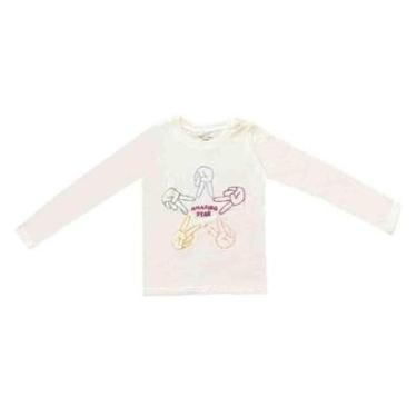Imagem de Blusa Básica Hering Kids Infantil Menina Manga Longa Branca Amazing Star-Feminino