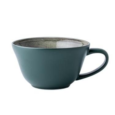 Imagem de URGDWEKJY Caneca de viagem de alta aparência caneca de esmalte rachado de gelo 500 ml xícara de café da manhã retrô xícara de aveia grande xícara de cerâmica adequada para escritório em casa xícara de
