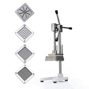 Imagem de Cortador de batata frita comercial, fatiador manual de batata, picador de frutas e vegetais em aço inoxidável, faca de corte de lâminas de reposição, para casa e cozinha