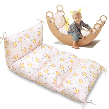 Imagem de Almofada de arco de escalada e travesseiro basculante para crianças pequenas – assento de chão multiuso, tapete de cochilo, travesseiro de sala de jogos com capa lavável removível – Almofada de chão