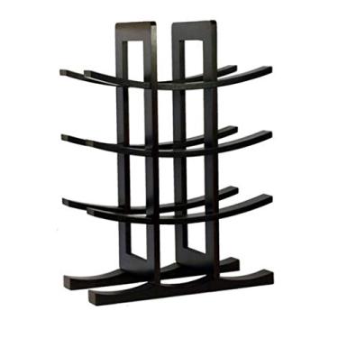 Imagem de Prateleiras de vinho de mesa, suporte de madeira, suporte para 12 garrafas padrão, prateleira de vinho, para sala de estar, restaurante, bar, prateleira de parede, suporte de garrafas de vinho (cor