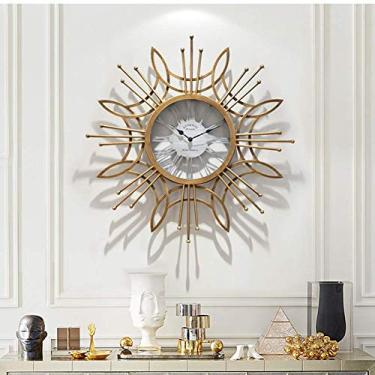 Imagem de AKALNNB Decoração de parede de metal para casa, relógio de parede para decoração de sala de estar, grande metal sunburst decoração de relógio de parede (A 80 cm/32IN) (A 80 cm/32IN) (A 80 cm/32 pol