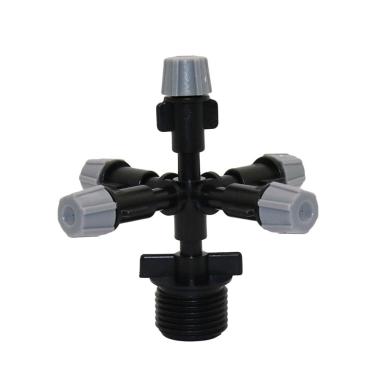 Imagem de XMGKMN Bocal atomizado com várias cabeças de jardim durável para irrigação com efeito de estufa sistema de névoa de resfriamento industrial 20 peças (cor: 5 vias)