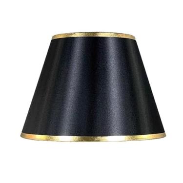 Imagem de lamp shades Abajur de tecido de PVC em formato de leque, capa de substituição para suporte de lâmpada E27, usado para luminárias de parede, pendentes, de mesa(Black,Diameter34cm)