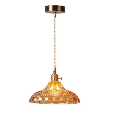 Imagem de YQSLQZZ Luminária pendente de vidro âmbar, lustre de ilha de cozinha vintage japonês, iluminação decorativa acima da mesa de jantar, luzes de teto suspensas, para pias de sala de estar de corredor