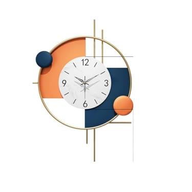 Imagem de WYUYIWH Relógio, relógio de parede, 47 60 cm, relógio de parede para sala de estar, grande decoração criativa, relógios de parede de metal, relógio de quartzo silencioso sem tique-taque para cozinha