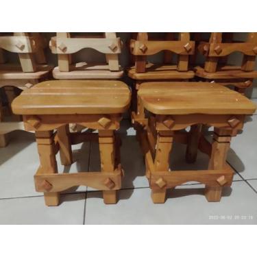 Imagem de Banqueta madeira reforçada baixa infantil - Banquetinha infantil, Marr