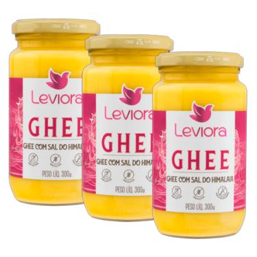 Imagem de Kit 3X: Manteiga Ghee com Sal do Himalaia Sem Lactose Leviora 300g