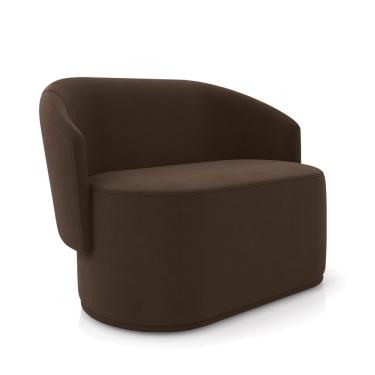 Imagem de Sofá 2 Lugares Namoradeira Orgânica para Sala Malu Suede Marrom M11 - D'Rossi