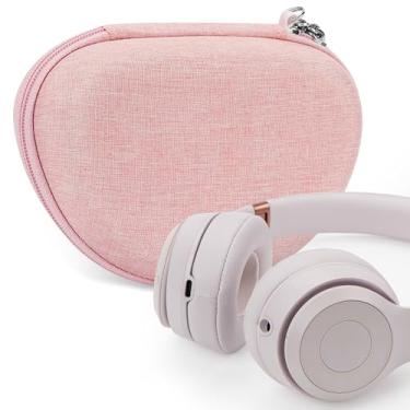Imagem de Geekria NOVA Capa de fone de ouvido compatível com Beats Solo4, Solo3, Solo2, SoloHD, bolsa rígida de substituição para transporte de viagem com armazenamento de cabo (rosa)