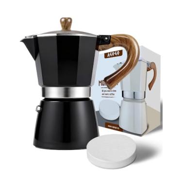 Imagem de AGOGO Panela Milano Moka, máquina de café expresso, Greca, cafeteira turca com filtro de papel, 6 xícaras pretas