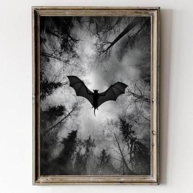 Imagem de Arte de parede de morcego vintage Dark Academia Animals Poster pintura gótica floresta escura floresta temperamental arte de parede clássica impressões de animais engraçados imagens góticas de