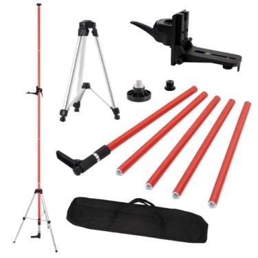 Imagem de MOETER Poste telescópico de nível de laser de 3,7 m, poste de laser ajustável com tripé, adaptador rosqueado de 1/10.2 cm-20 e 5/20.3 cm-11 de lasers rotativos e de linha