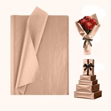 Imagem de 30 folhas de papel de seda em massa, folhas de papel de embrulho de presente para embalagem de presentes de aniversário, festa de casamento (ouro rosa)