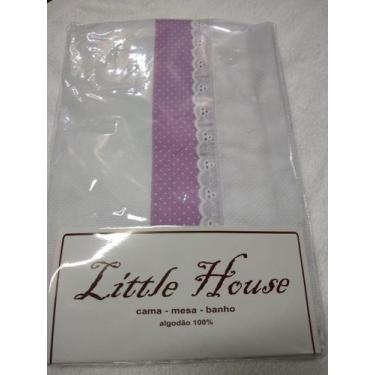 Imagem de Colcha Piquet c/ Porta c/ B.I. e Aplic. - Little House, Branco com poá