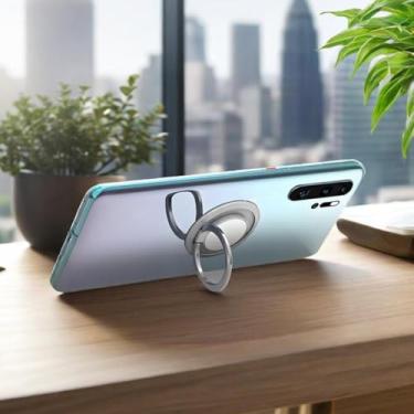 Imagem de 1 peça suporte de anel magnético giratório de 360 graus: universal para almofada traseira de carro e telefone (prateado)