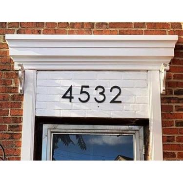 Imagem de 6 polegadas Black House Numbers 2, placa de endereço de acrílico preto fosco moderno para caixa de correio, porta, apartamento, escritório, hotel, placa de endereço fácil de colar