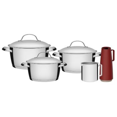 Imagem de Jogo De Panelas Aço Inox Allegra 5 Peças Tramontina