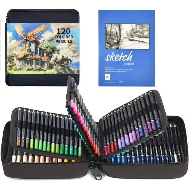 Imagem de Conjunto de lápis Sketch de 120 cores com papel de desenho e estojo - 120 unidades
