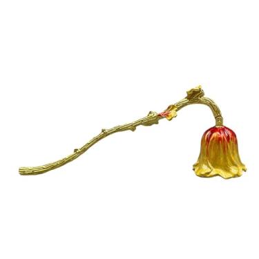 Imagem de Ｂｅｓｇａ Vela, Apagador de Velas com Cabo Longo, Apagador de Chamas com Pavio, de Velas Vintage de Metal Elegante para Presentes de Amantes, Vermelho Dourado