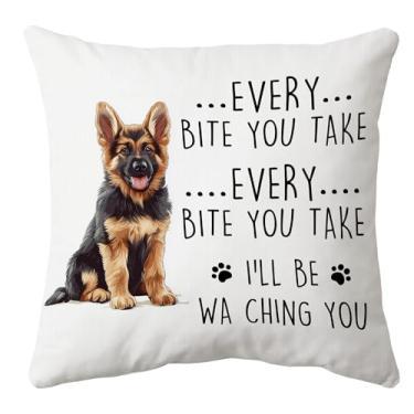 Imagem de huester Capas de almofada engraçadas de pastor alemão 45,7 x 45,7 cm, presentes de pastor alemão para mulheres, presentes para mãe, pai, amantes, presentes decorativos, fronhas para sofá-cama, casa