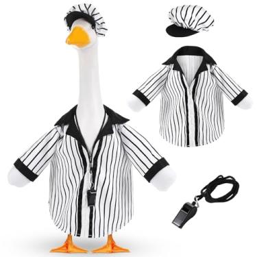 Imagem de Silicherry Roupa de ganso de futebol para gramado, varanda de futebol, roupas de dia de jogo para ganso de plástico, pátio, pátio, gramado, arte, tigela, decoração de festa (58 cm, estilo 3)