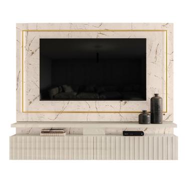 Imagem de Painel Home Suspenso Gaia Calacata Off White Para Tv Até 75 Madetec Calacata Off White