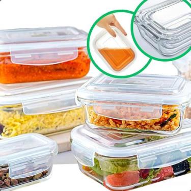 Imagem de Marmita de Vidro 620ml Potes Hermético KIT 10, 8, 6, 5, 4, 3, 2 e 1 Un
