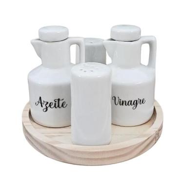 Imagem de Kit Galheteiro 5 Peças - Porcelana Decorada de Alta Qualidade - Antilo