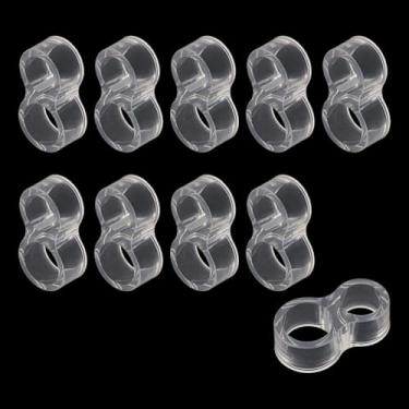 Imagem de Dnyta 10 peças de protetor de parede transparente invisível para porta, protetor de parede transparente, arruela de rolha de portas de orifício duplo, reutilizável, anticolisão e amortecedor