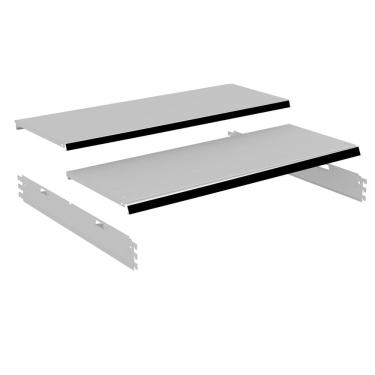 Imagem de Kit 2 Bandeja Gondola Rack FIT Branco 4X 30x90 CH22 Pe Preto