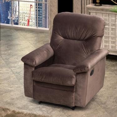 Imagem de Poltrona Reclinável Para Sala De Estar Mel Veludo Marrom