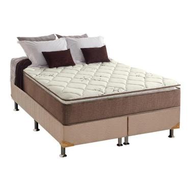Imagem de Cama Box Queen: Colchão Espuma Anjos D28/Ag65 Star + Base Crc Suede Clean(158X198)