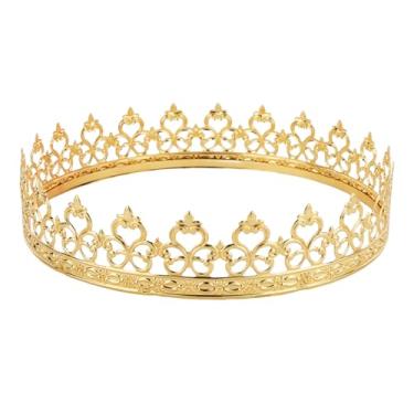 Imagem de ACO-UINT Coroa dourada masculina – Coroa King com design intrincado de filigrana, estrutura de metal premium para cosplay, festas temáticas, casamentos e eventos à fantasia