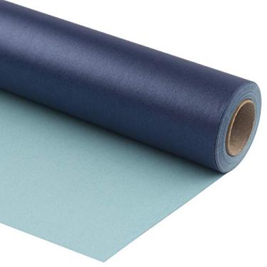 Imagem de RUSPEPA Papel de embrulho azul marinho para homens e meninos, rolo jumbo, azul marinho, cor sólida, perolado, brilhante, papel de presente para o dia dos pais, casamento, aniversário, Natal, chá de