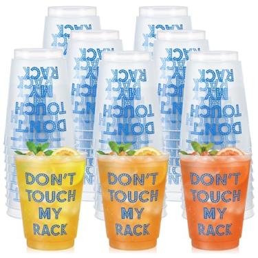 Imagem de Vesici 48 peças de copos de plástico fosco Mahjong de 473 ml, reutilizáveis, decoração de mesa noturna de Mahjong, recipientes para bebidas (azul turquesa)