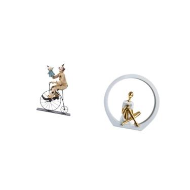 Imagem de Fenteer Coleção de Estatuetas de Palhaço E para Decoração de Mesa, Centro de Mesa, Sala de Jantar, Quarto, Estante, Estilo Fazenda, Ornamento Abstrato,