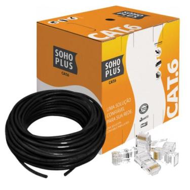 Imagem de Cabo Rede Cat6 50 Metros Preto Furukawa SohoPlus 20 Conec.