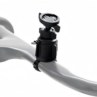 Imagem de SUKOUSRAM Suporte giratório de 360 graus para bicicleta Gar min GPS Computador Universal Strap-On Base Luzes de bicicleta, Câmeras de ação, Suporte para Smartphone, Preto