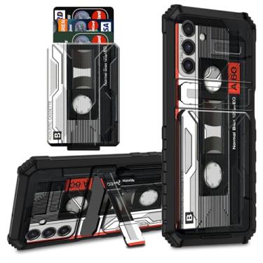 Imagem de Capa carteira para celular Samsung Galaxy A17 5G com suporte para cartão de crédito e suporte, capa protetora de TPU macio de camada dupla para Samsung Galaxy A17 5G 6,7 polegadas 2025 - fita cassete