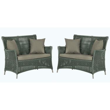 Imagem de 2 Sofás área Externa Igapó Alumínio Fendi Corda Náutica E8 Verde