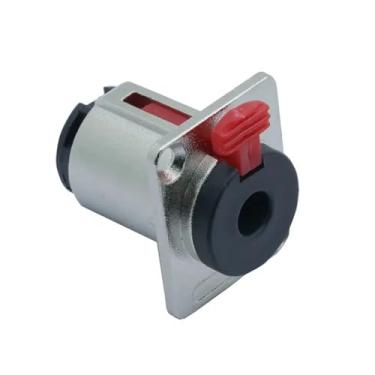 Imagem de Terminal conector de cabo de áudio fêmea TRS 1/10.2 cm de montagem em painel de 6,35 mm (prata)