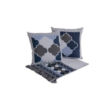 Imagem de Kit Xale Para Sofá Com Franja Grécia 5 Peças 1,35m X 1,35m 60% Algodão - 40% Poliéster...