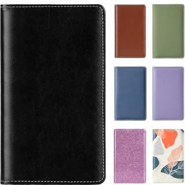 Imagem de DMFLY Porta-cartões de visita profissional de couro - Pasta de poliuretano premium com capacidade para 300 cartões com capa macia, fichário para cartões de crédito para homens/mulheres, preto elegante