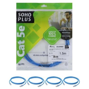 Imagem de 4 Patch Cord U/utp Furukawa Sohoplus Cat5e Cmx 1.5m Azul-Claro