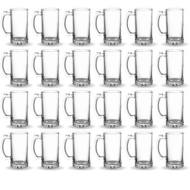 Imagem de Kit Jogo 12 ou 24 Canecas Chopp Vidro Cerveja Festa 500ml Congelada Re