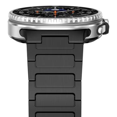 Imagem de NewWays Pulseira masculina de elos de titânio grau 2 para Galaxy Watch8/8 Classic, preta