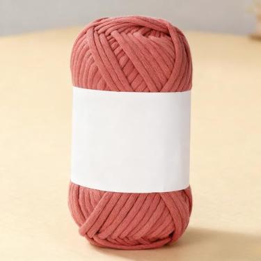 Imagem de Fio tubular - 1 pacote de 100 g - 72% algodão 28% nylon - nº 5 volumoso - 100 m - para tricô, crochê e amigurumi (07 borracha vermelha)